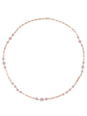 Galilea Rose Quartz ION Plated Rose Gold over Stainless Steel Necklace